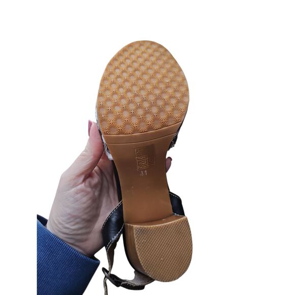 L'Artiste 41 Spring Steps Floradaciois black leather ankle strap sandals 9.5 10 - Picture 7 of 8